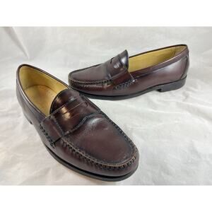 Penny Loafers Slip Ons Shoes Mens Size 12 M Burgundy Brass Boot Walking Gloves